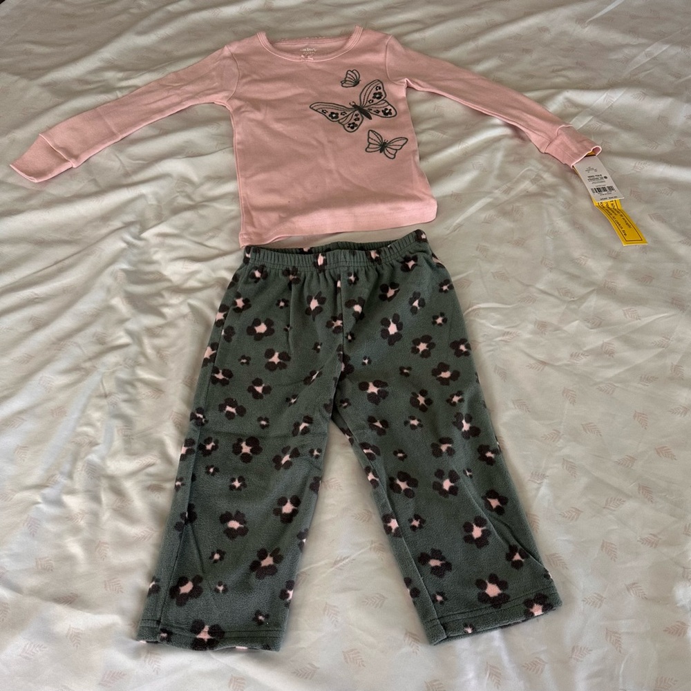 NWT toddler girls Carters 2pc pajama set - size 2T